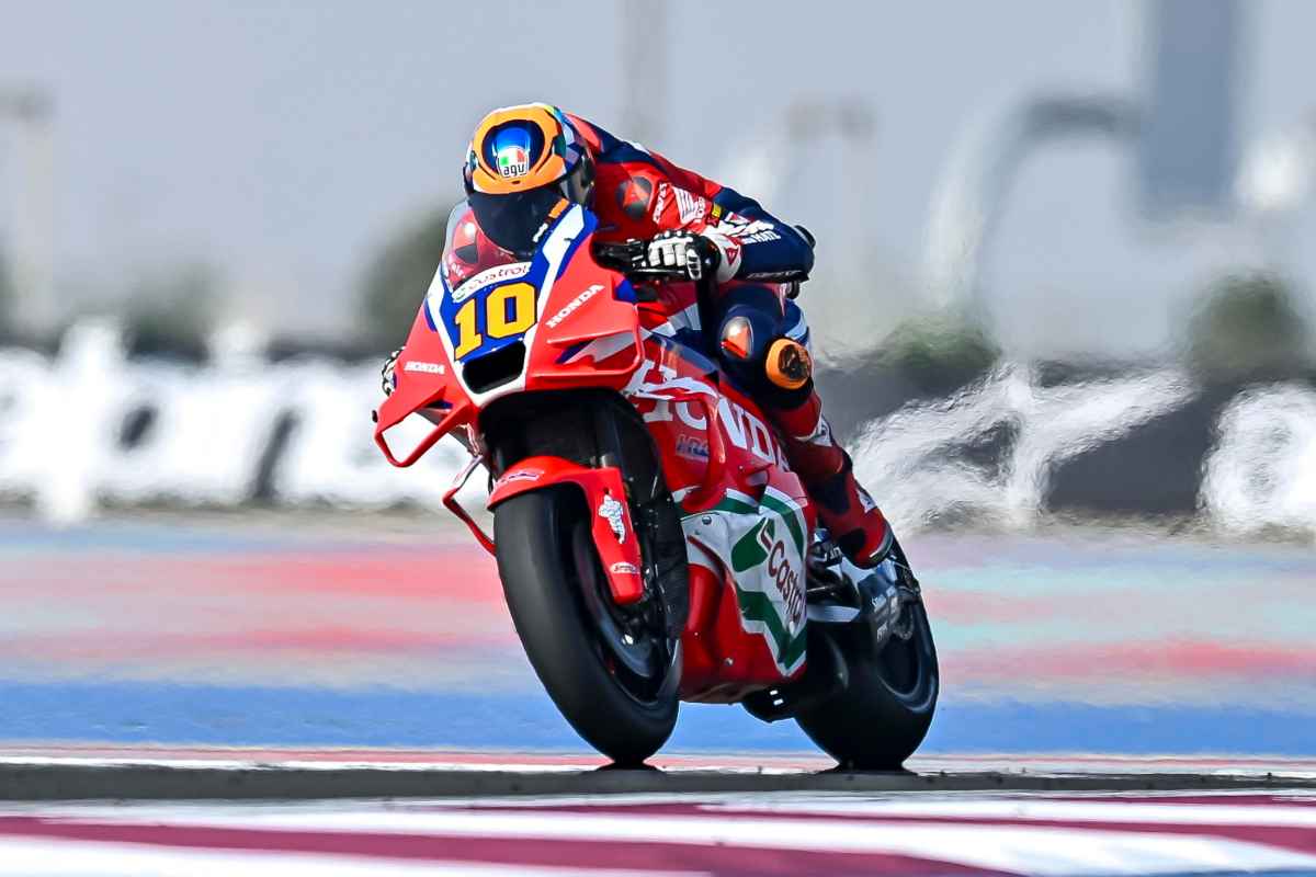 Luca Marini alla guida della Honda numero 10